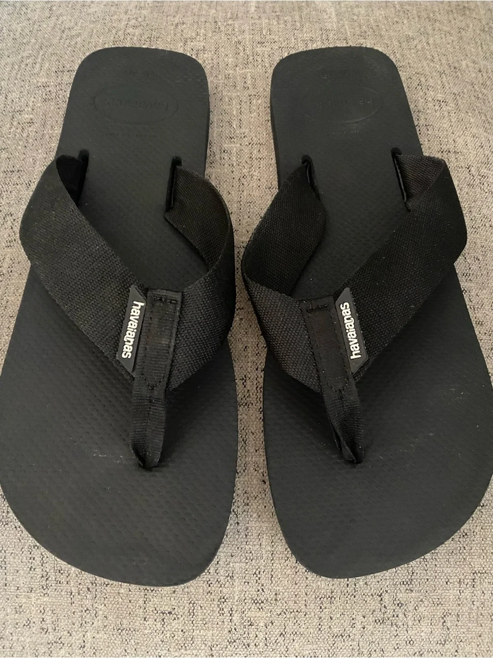 Havaianas Men's Black Fabric-strap Flip Flops